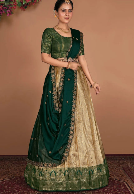 Chiku Designer Self Jacquard Lehenga Choli For Womens