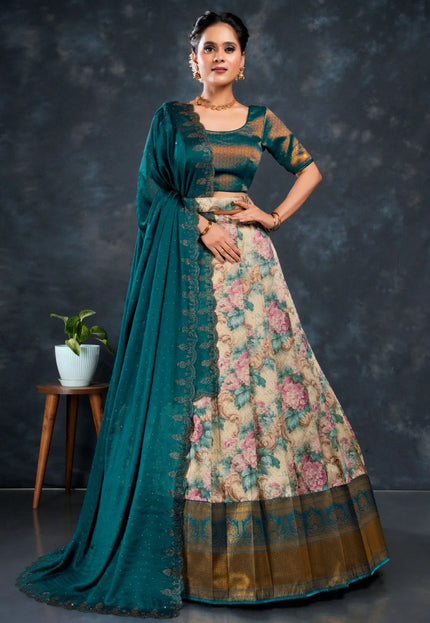 Chiku Latest Banarasi Silk Digital Printed Lehenga Choli