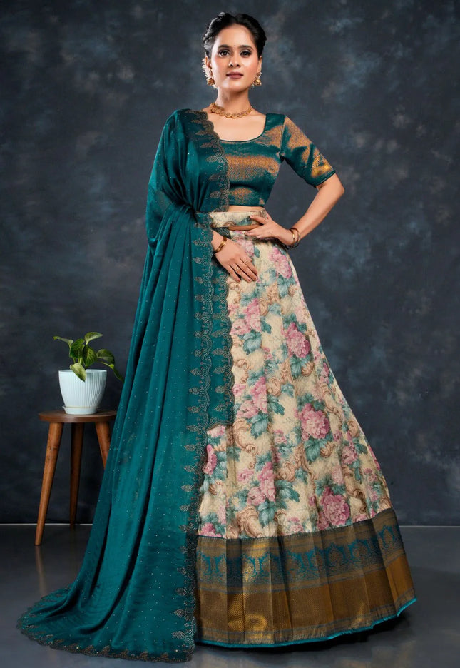 Chiku Latest Banarasi Silk Digital Printed Lehenga Choli