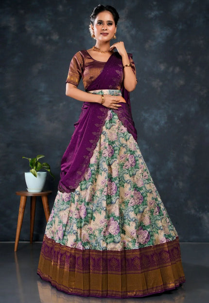 Chiku Latest Banarasi Silk Digital Printed Lehenga Choli