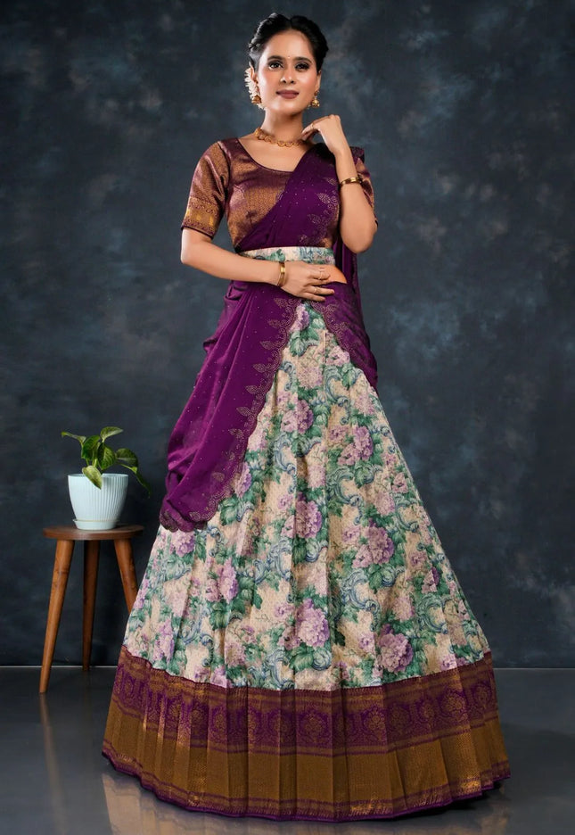 Chiku Latest Banarasi Silk Digital Printed Lehenga Choli