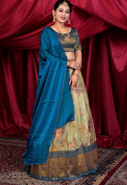Chiku Latest Self Jacquard Digital Print Lehenga Choli