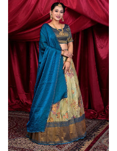 Chiku Latest Self Jacquard Digital Print Lehenga Choli