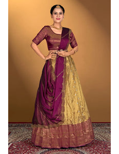 Chiku Latest Zari Self Jacquard Lehenga Choli Set