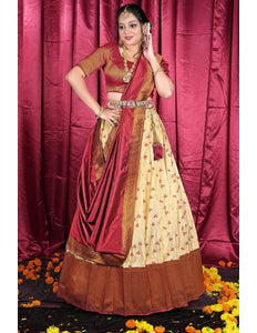 Chiku Banarasi Zari Silk Party Lehenga Choli For Women