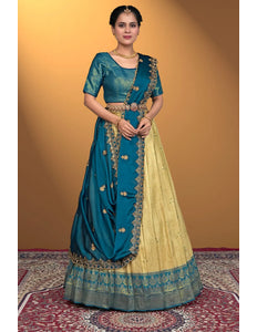 Chiku Designer Self Jacquard Lehenga Choli With Rangoli Dupatta