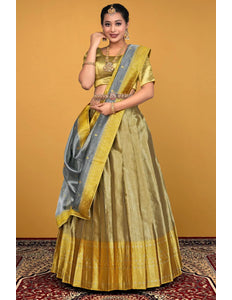Chiku Pure Zari Tissue Silk Lehenga Choli With Dupatta