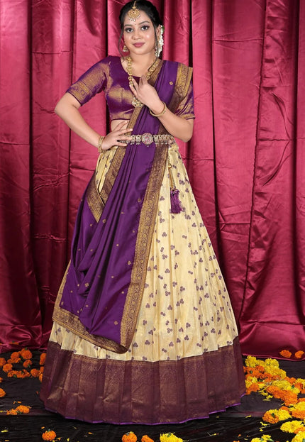 Chiku Banarasi Zari Silk Party Lehenga Choli For Women