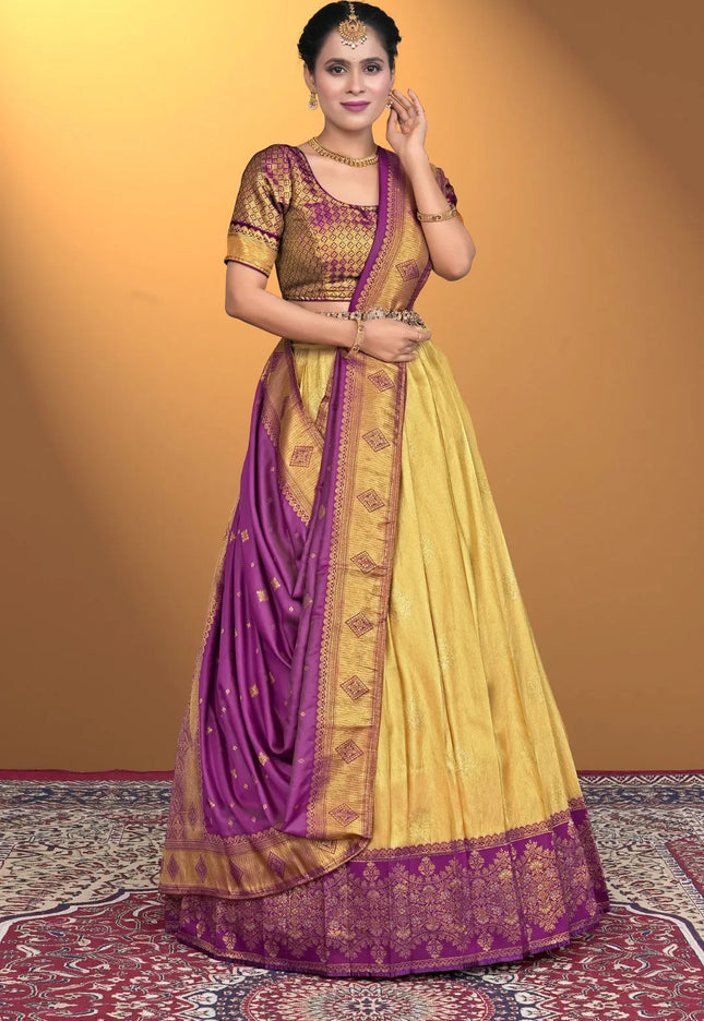 Chiku Designer Self Jacquard Lehenga Choli For Women's