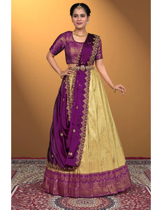 Chiku Designer Self Jacquard Lehenga Choli With Rangoli Dupatta