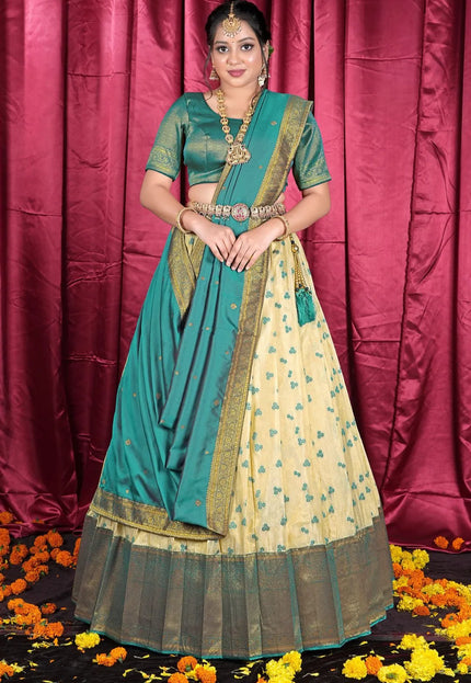 Chiku Banarasi Zari Silk Party Lehenga Choli For Women