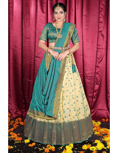 Chiku Banarasi Zari Silk Party Lehenga Choli For Women