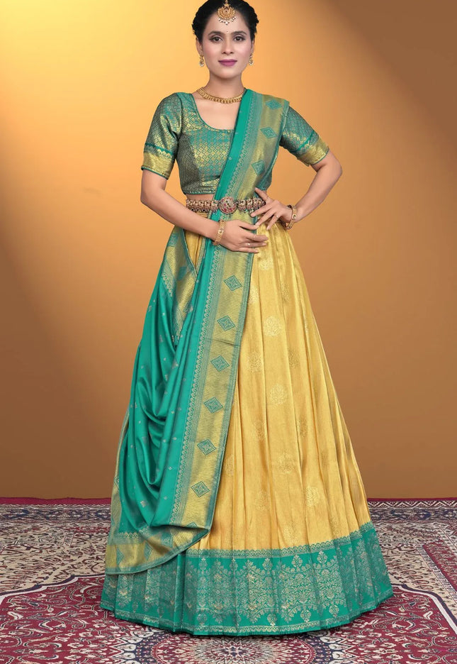 Chiku Designer Self Jacquard Lehenga Choli For Women's