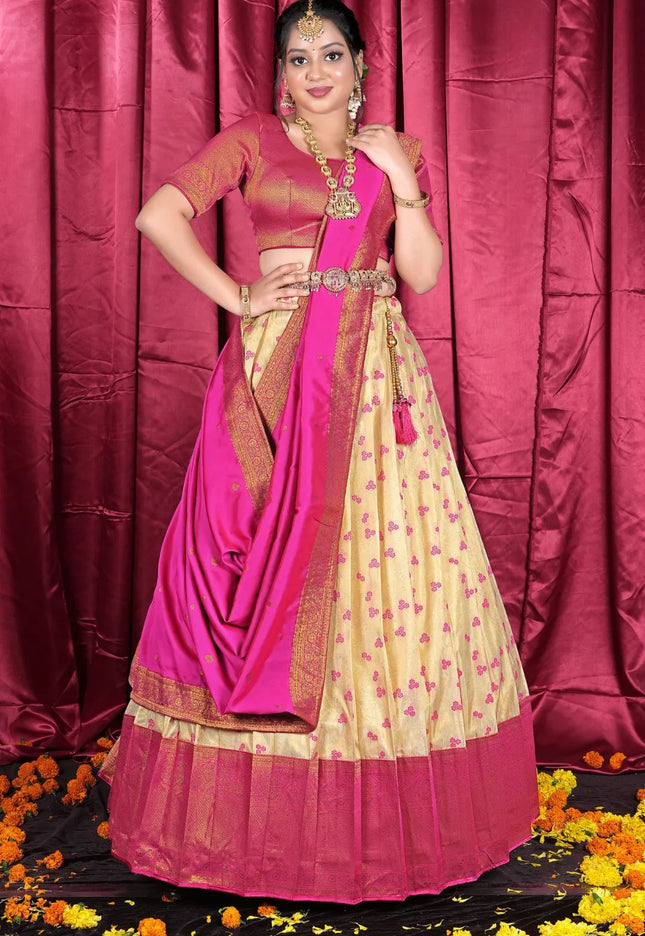 Chiku Banarasi Zari Silk Party Lehenga Choli For Women