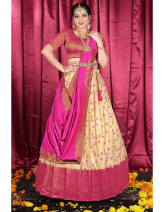 Chiku Banarasi Zari Silk Party Lehenga Choli For Women