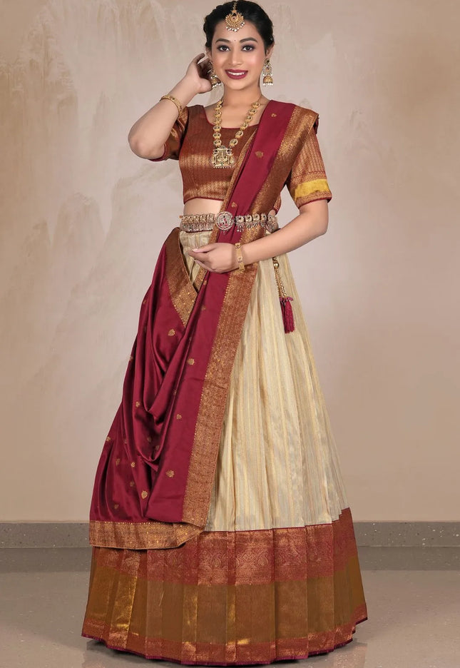 Chiku Self Jacquard Lehenga Choli Design For Women