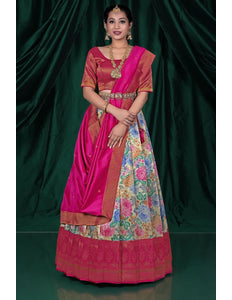 Chiku Self Jacquard Latest Lehenga Choli With Digital Print