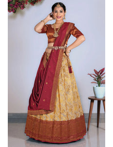Chiku Tissue Silk Lehenga Choli With Dupatta For Women