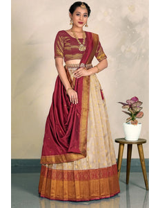 Chiku Tissue Silk Lehenga Choli Zari Work Design For Women