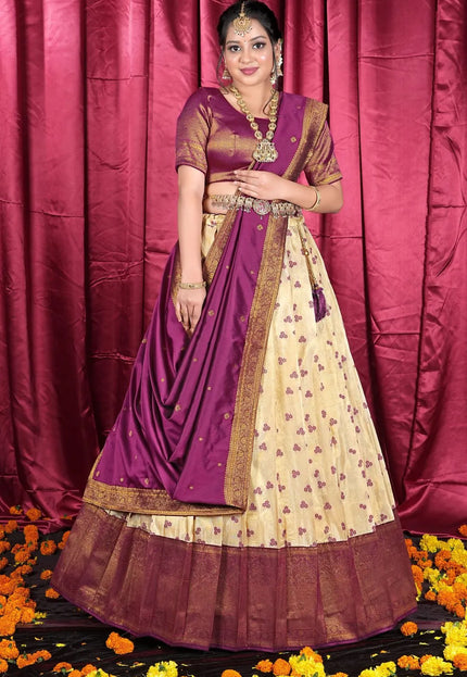 Chiku Banarasi Zari Silk Party Lehenga Choli For Women