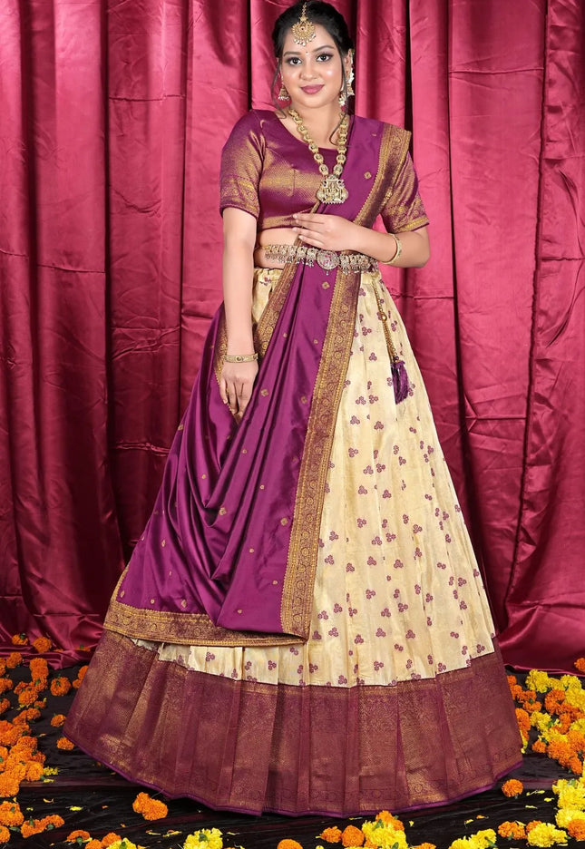 Chiku Banarasi Zari Silk Party Lehenga Choli For Women