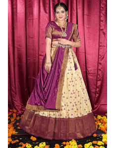 Chiku Banarasi Zari Silk Party Lehenga Choli For Women