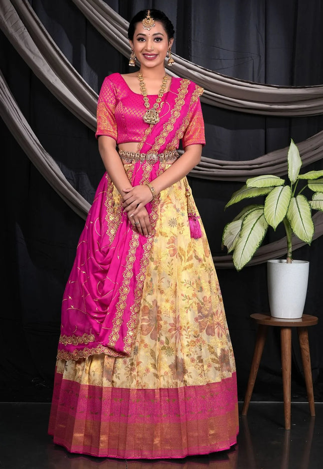 Chiku Zari Tissue Digital Print Lehenga Choli For Women