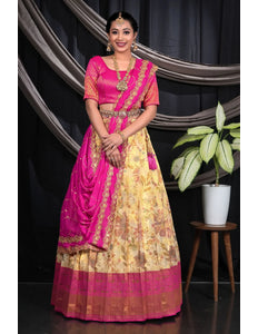 Chiku Zari Tissue Digital Print Lehenga Choli For Women