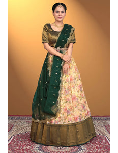 Chiku Zari Tissue With Digital Lehenga Choli For Women