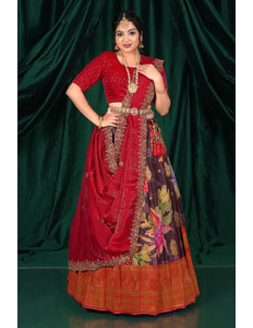 Coffee Traditional Viscose Lehenga Choli with Dupatta
