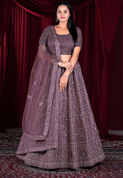 Dark Purple Party Wear Lehenga Choli For Women