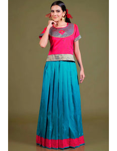 Gajari Art Silk Kids Readymade Lehenga and Top For Girls