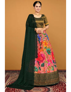 Gajari Viscose Digital Print Lehenga Choli For Women