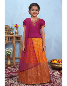 Gold Exquisite Peplum Style Chaniya Choli For Young Princess