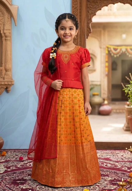 Gold Exquisite Peplum Style Chaniya Choli For Young Princess