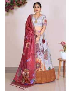 Gray Elegance Latest Banglori Slub Lehenga Choli For Women