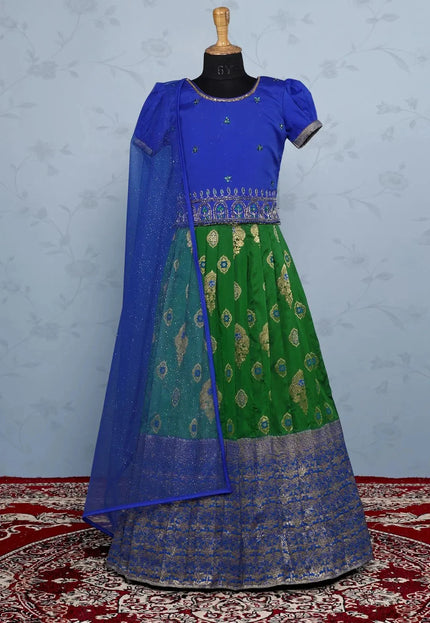 Light Green Traditional Designer Lehenga Choli with Net Dupatta for Girls Wear