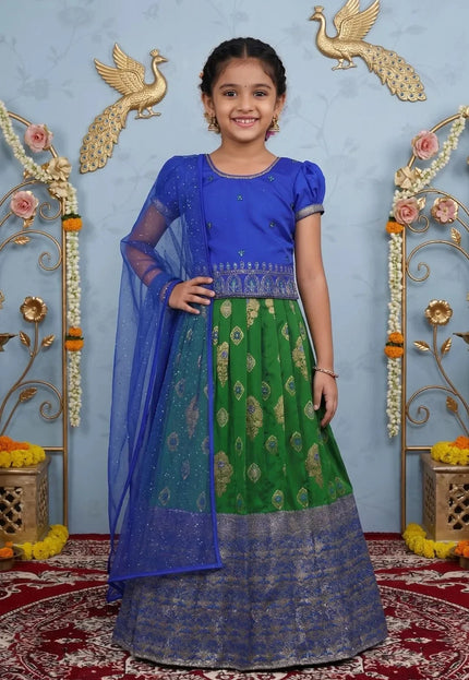 Light Green Traditional Designer Lehenga Choli with Net Dupatta for Girls Wear
