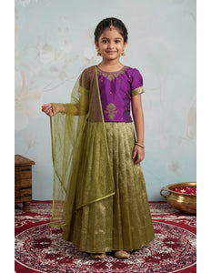 Liril Festive Lehenga Choli Set with Emerald Purple Top