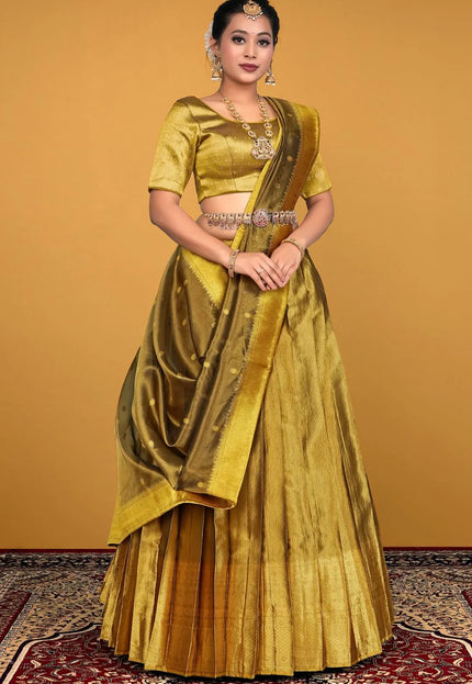 Liril Pure Zari Tissue Silk Lehenga Choli With Dupatta