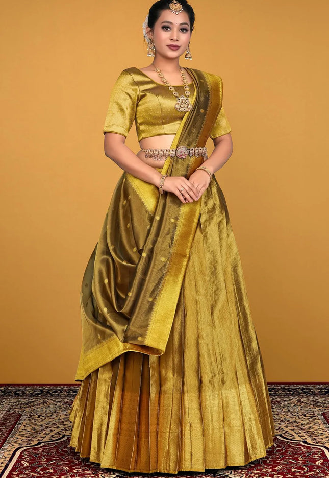 Liril Pure Zari Tissue Silk Lehenga Choli With Dupatta