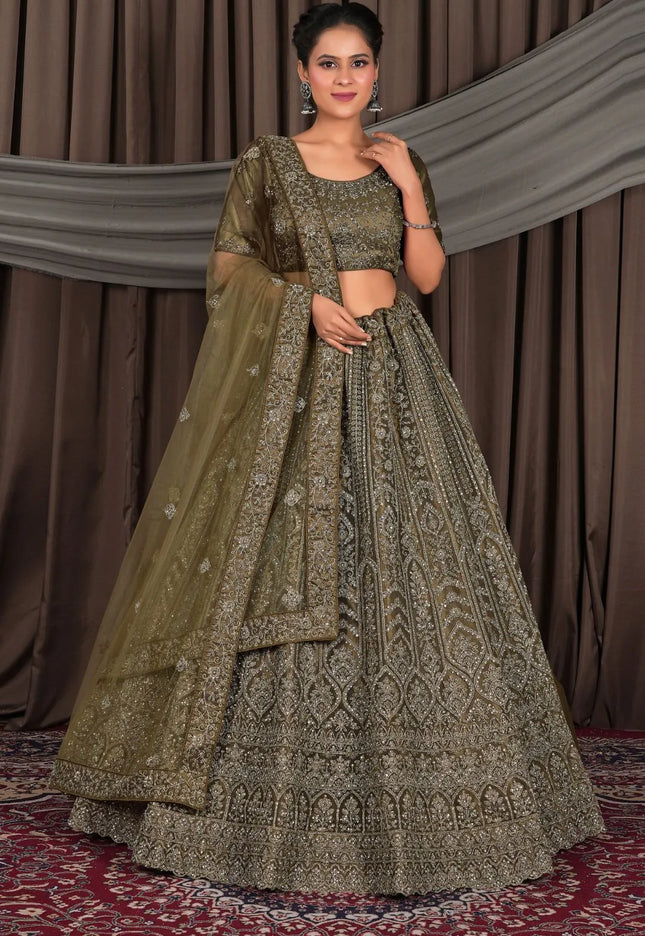 Mehendi Party Wear Net Chaniya Choli In Wedding