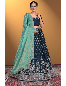 Morpich Indian Style Fendy Silk Half Saree Lehenga Choli