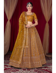Musterd Exclusive Net Lehenga Choli With Embroidered Work