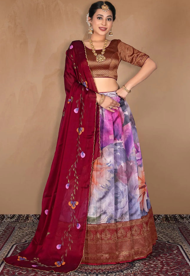 Musterd Banglori Slub Designer Chaniya Choli For Women