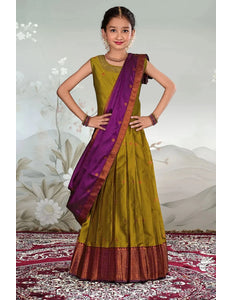 Musterd Designer Zari Work Lehenga Choli Ethnic Attire Kids Wear