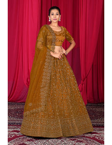 Musterd Exclusive Net Lehenga Choli With Embroidered Work