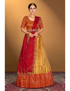 Musterd Latest Zari Self Jacquard Lehenga Choli Set