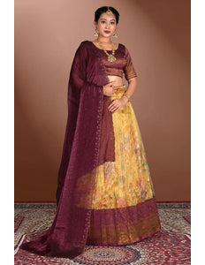 Musterd Zari Tissue Silk Lehenga Choli For Women