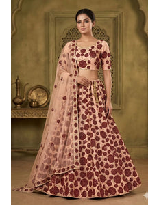 Pink Party wear Embroidered Lehenga Choli For Women